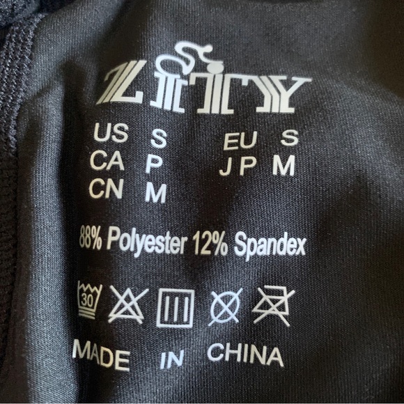 Zity Women's Pants Padded Black & Pink Zips at bottom of each leg Size S - Picture 9 of 11